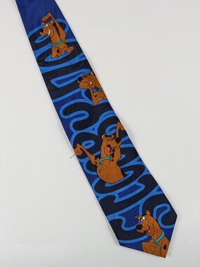 Vintage 90s Scooby Doo Spell Out Neck Tie Cartoon Network Hana-Barbera